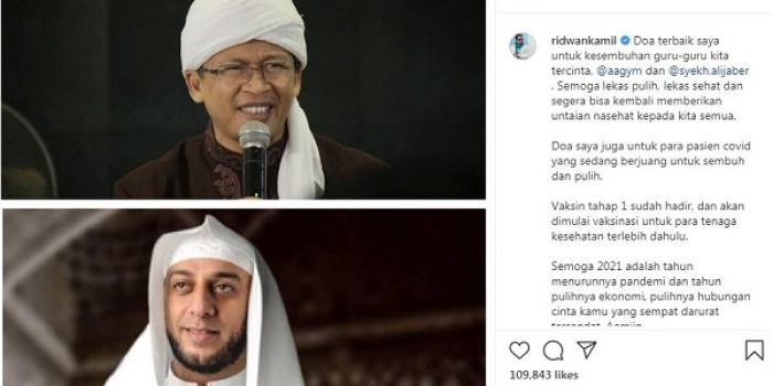 Ridwan Kamil Doakan Aa Gym dan Syekh Ali Jaber